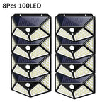 Solar 100LED Outdoor Wall Lamp with PIR Motion Sensor for Garden Courtyard
