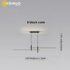 Adjustable LED Pendant Light in Black/Gold for Office Dining Living Room