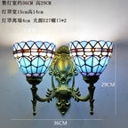 Stained Glass Mirror Wall Sconces for Home Lighting Decor