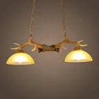 Retro Antlers Chandelier: Resin Restaurant and Cafe LED Lighting Fixture