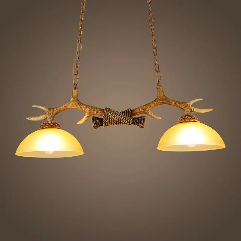 Retro Antlers Chandelier: Resin Restaurant and Cafe LED Lighting Fixture