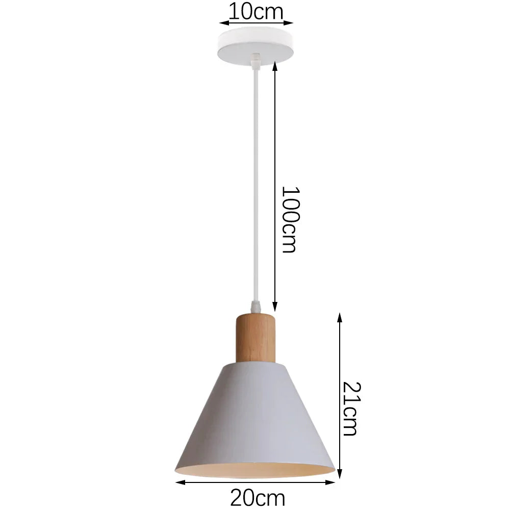 White Industrial LED E27 Pendant Light for Modern Home Kitchen Decor
