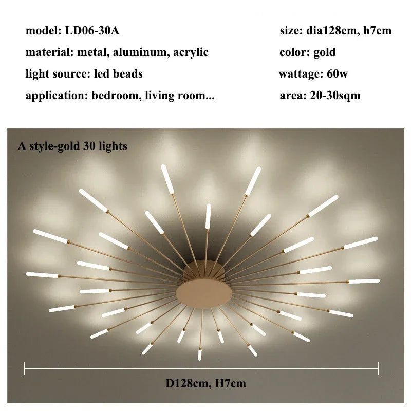 Modern LED Ceiling Chandelier for Home Lighting and Bedroom Luster
