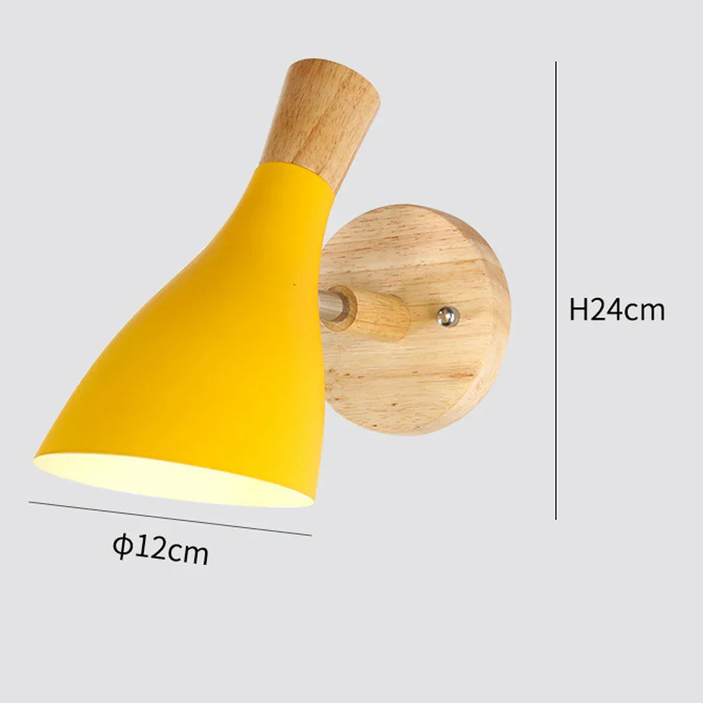 Wood Wall Sconce LED Light Modern Nordic Style Bedroom Home Decor Lighting