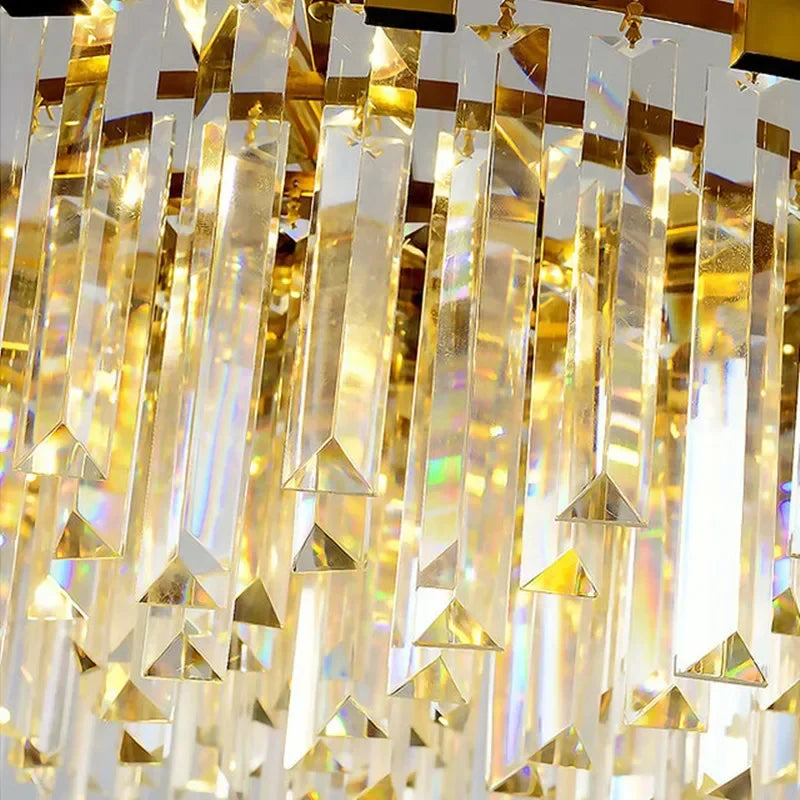 Golden Crystal Chandelier LED Lighting for Dinning Room