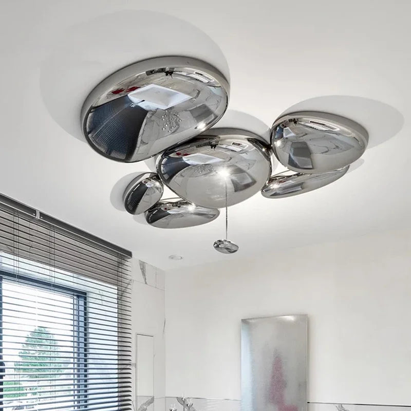 Chrome LED Ceiling Lamp for Home Decoration, Living Room, Dining Room, Bedroom, Cafe