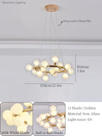 Glass Ball LED Chandelier Modern Pendant Light for Home Decor