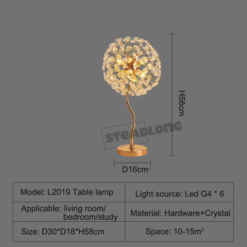 LED Sunflower Crystal Floor Lamp for Home Decor in Living Room or Bedroom