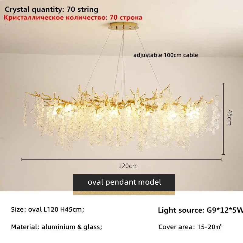Money Tree Crystal Ceiling Chandelier