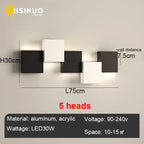 Geometric LED Wall Sconce Black White Light for Living Room Bedroom Hallway