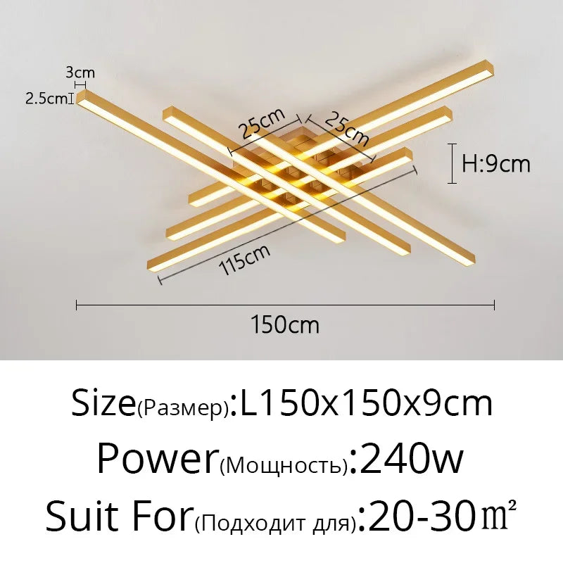 Modern Minimalist LED Ceiling Strip Lights for Living Room, Kitchen, Bedroom