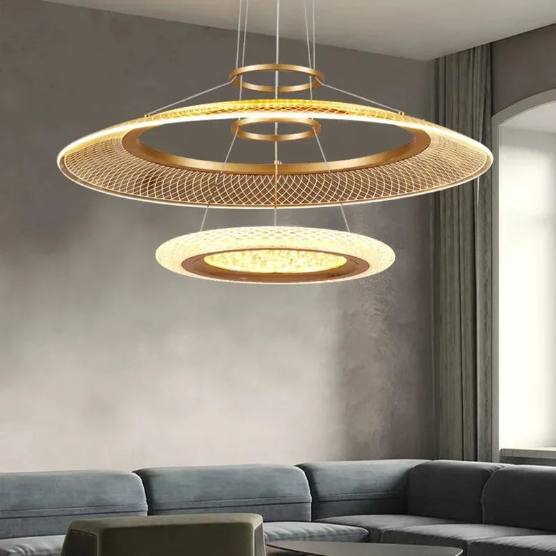 LED Ring Chandelier: Luxury Living Room Lighting Fixture