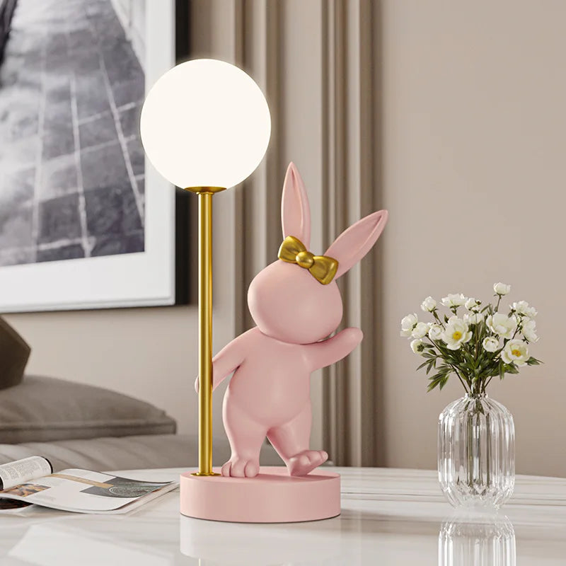 Nordic Rabbit Table Lamp: Luxury Bunny Night Light for Bedroom, Wedding & Birthday Gift