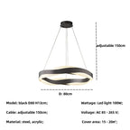 Modern Steel LED Pendant Lights Acrylic Lustre Hanging Lamp for Dining Room