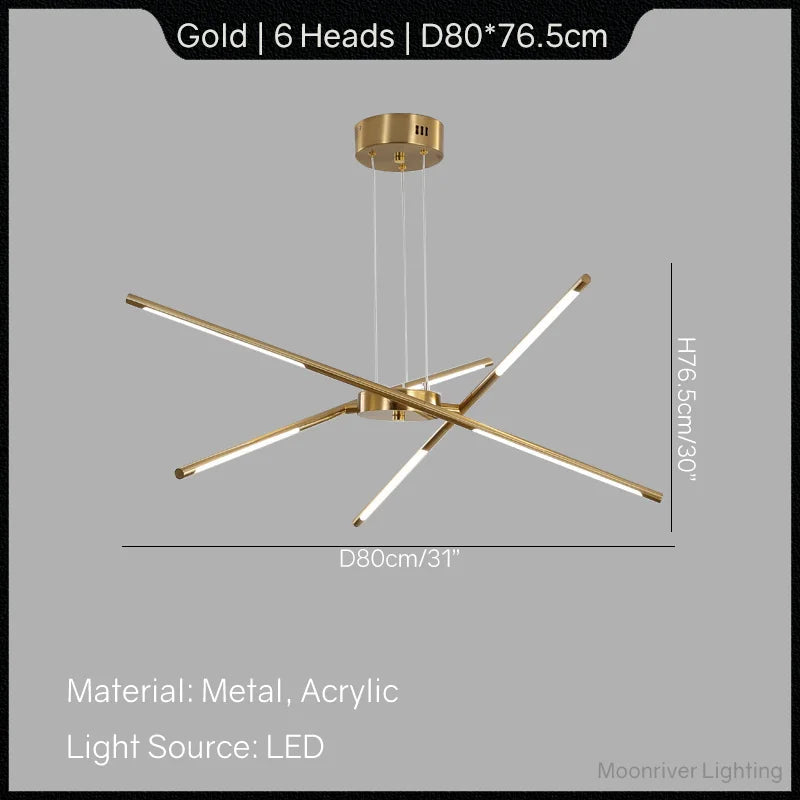 Modern Line Chandelier for Home Decor and Lighting