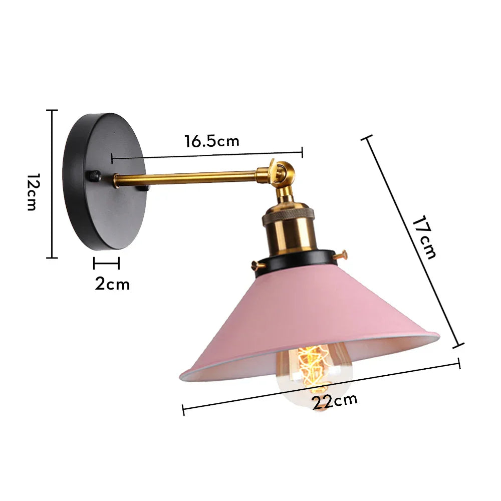 Industrial Retro Loft Wall Sconce E27 Bedside Lights Fixtures for Living Room