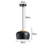 Nordic Wood Pendant Lights with Aluminum Shade for Home Restaurant Bar Hotel Café