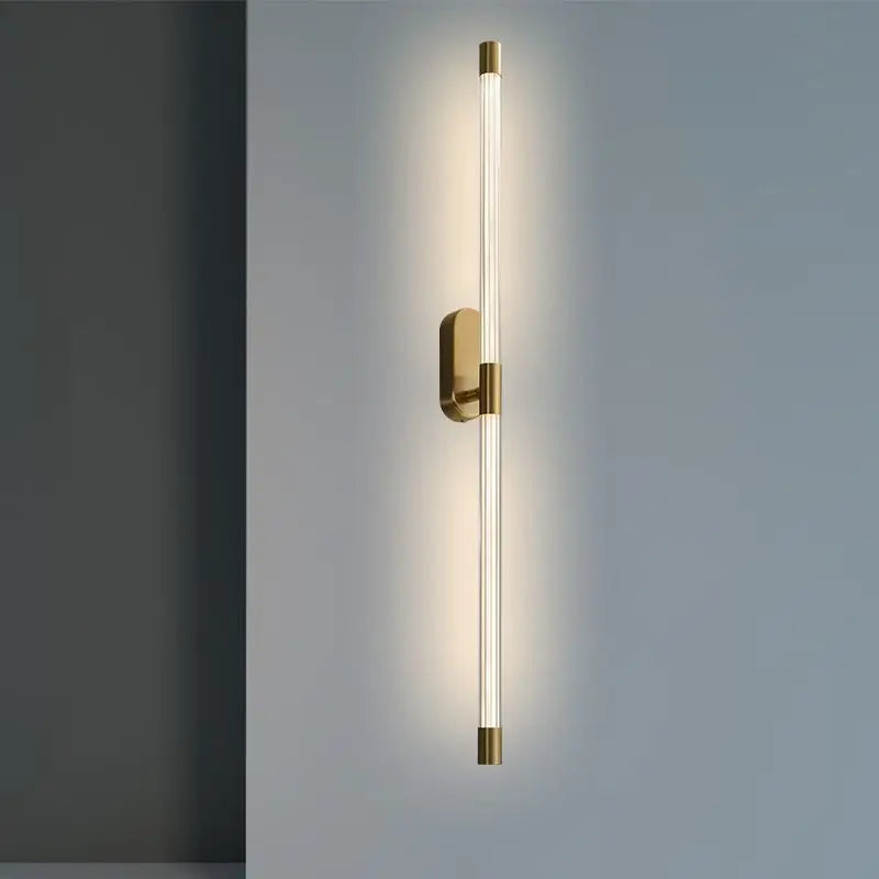 Gold Geometric Lines Wall Lamp for Bedroom and Living Room Decor