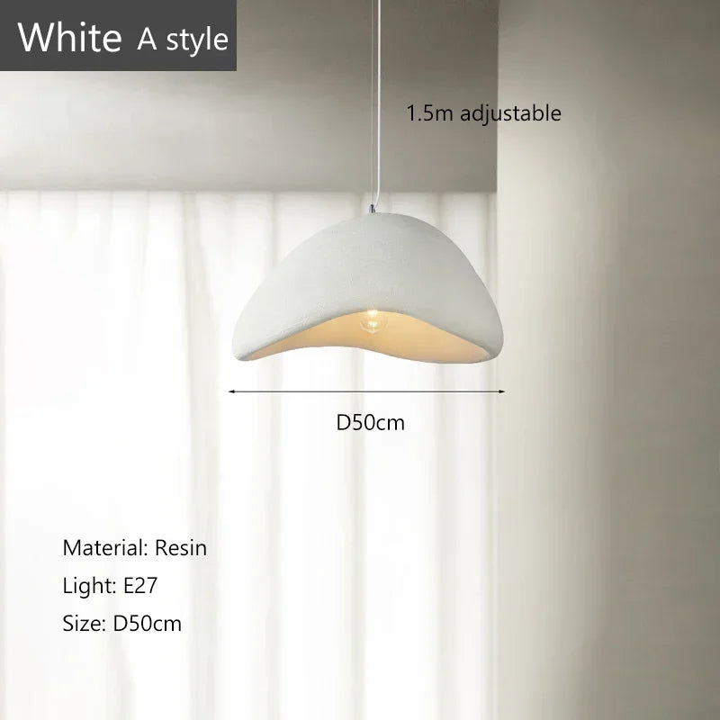 Minimalist Wabi Sabi Style Chandelier: Elegant E27 Pendant Light for Dining Room and Home Decor