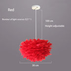 Nordic Feather Chandelier: Warm, Romantic LED Pendant Lamps for Girl Room and Clothes Shop