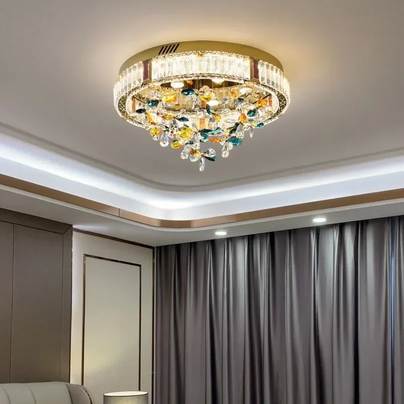 Crystal Flower LED Ceiling Light - Modern Home Decor.