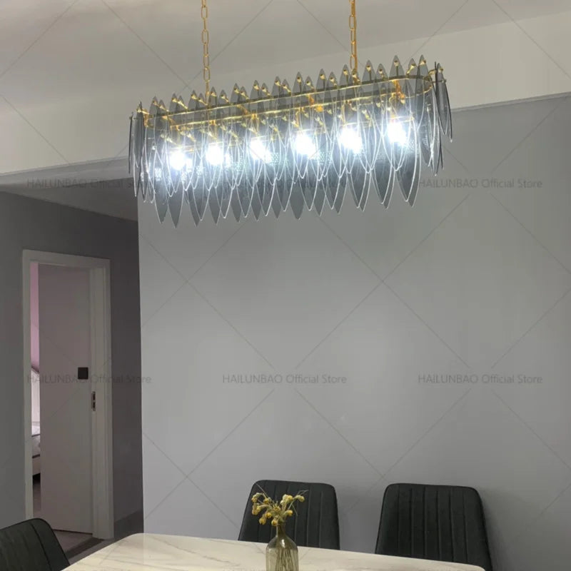 Glass Chandelier Light for Living Room, Bedroom, Dining: Luxury Art Designer Lighting