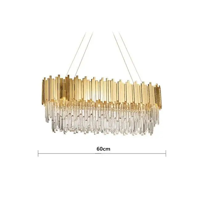 Crystal Chandelier: Elegant Villa Pendant Lights for Living Room and Bedroom