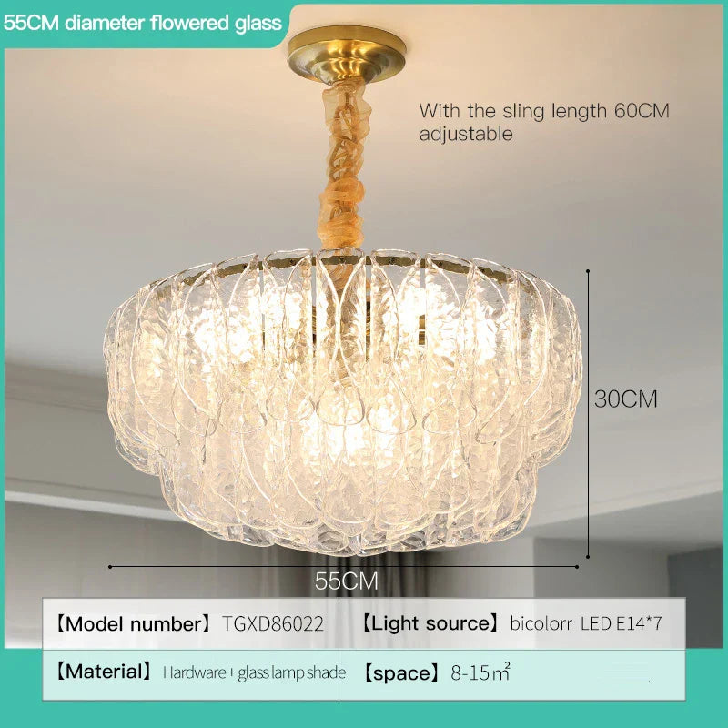 French Shell Crystal Chandelier by - Modern Elegant Lighting for Living Room, Bedroom, and Dining Room