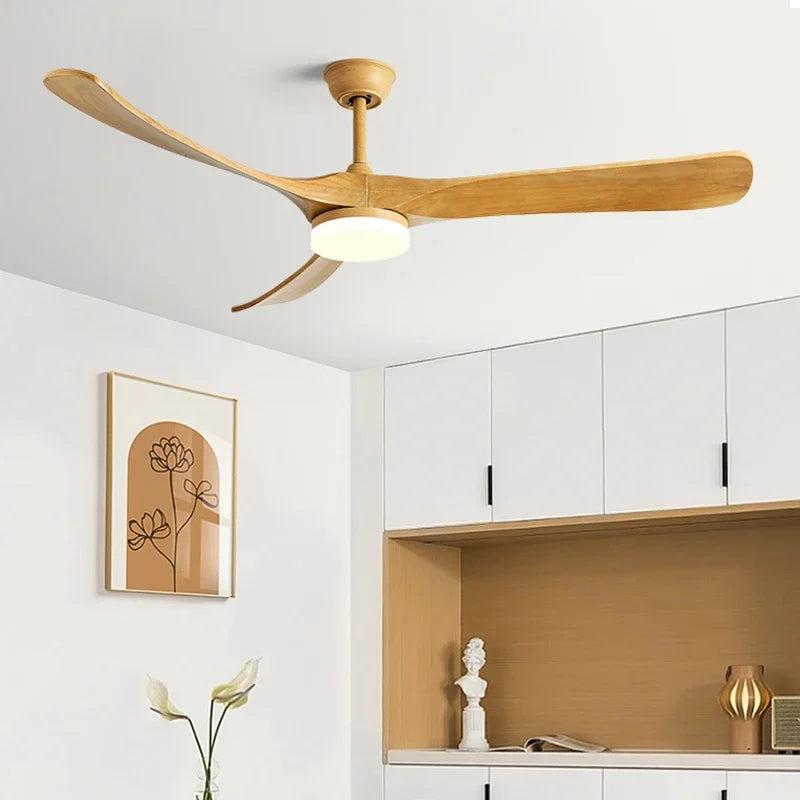 70" Wooden Ceiling Fan with Reversible Motor for Year-Round Comfort