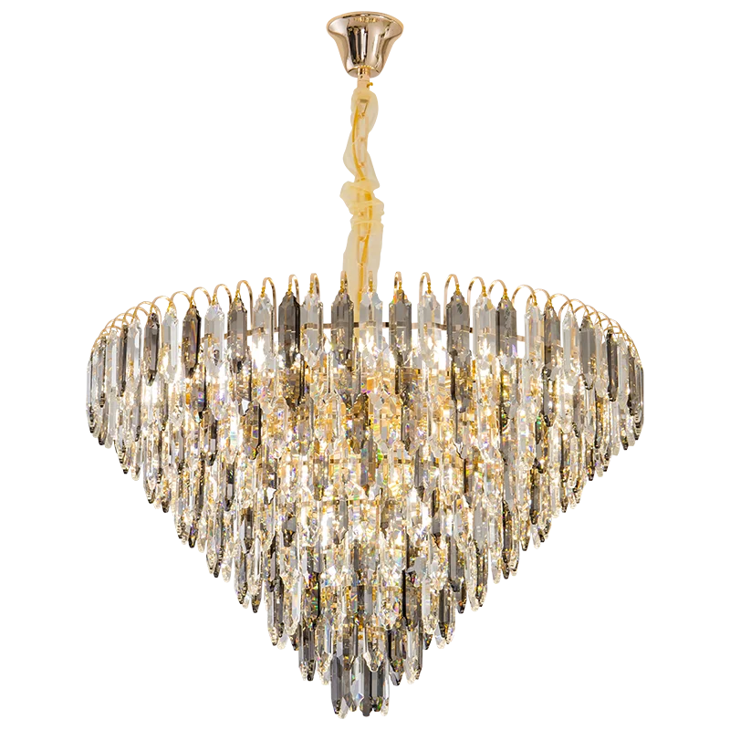 Crystal Chandelier: Elegant Small Duplex Living Room Loft Hotel Lobby Staircase Lighting