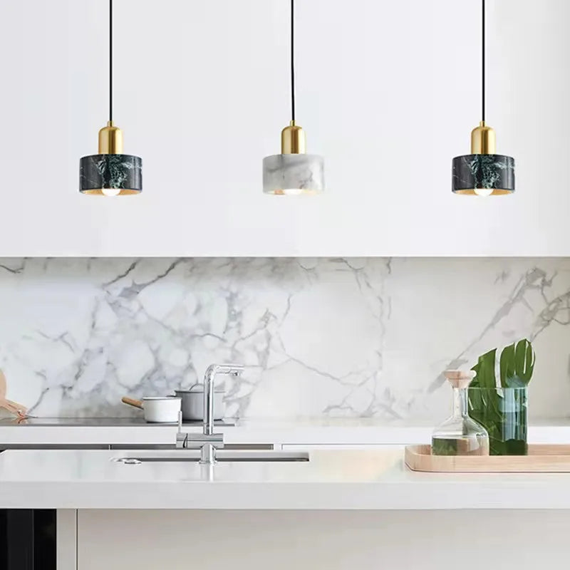 Marble Chandelier: Modern LED Pendant Lighting for Dining, Living, and Bedroom Décor