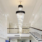 LED Crystal Chandelier: Modern Luxury Rotating Staircase Decorative Lighting Fixtures