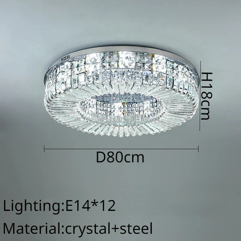 Crystal Ring LED Ceiling Lamp: Modern Luxury for Home Décor