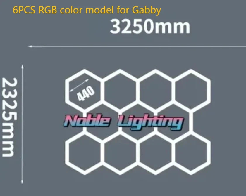 Honeycomb LED Car Detailing Ceiling Light - Customized Hexagon Design for Showroom