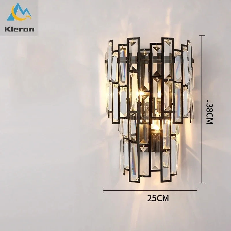 Crystal LED Wall Lamp for Bedroom Living Room Study Minimalist Design
