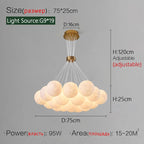 Nordic Moon Chandelier Bubble Ball Living Room Dining Bedroom Lamp