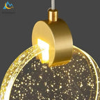 Crystal LED Chandelier Tricolor Light Pendent Lamp for Modern Living Room