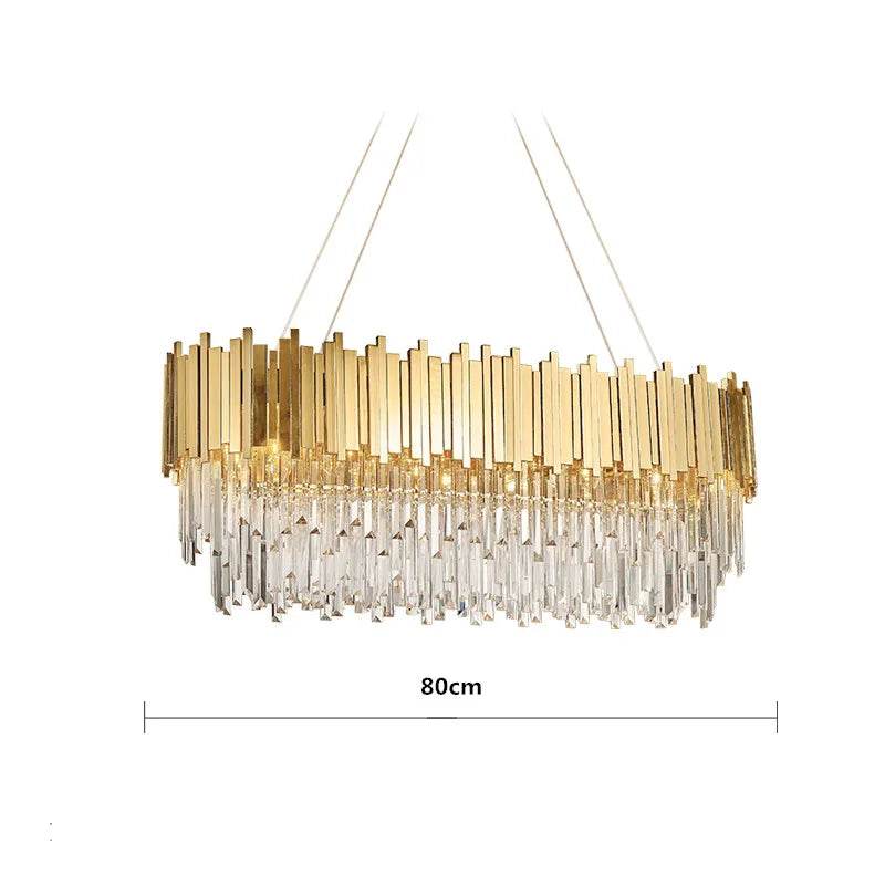 Crystal Gold Chandeliers: Modern Luxury for Villa Living Room - Nordic Design