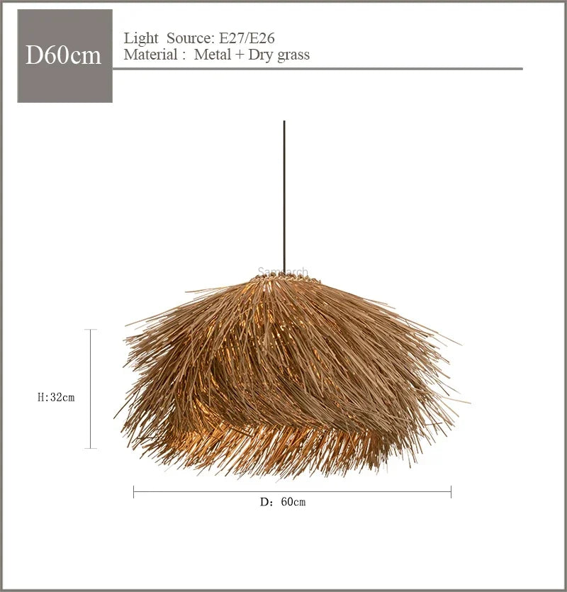 Wabi Sabi Rattan Ceiling Pendant Light for Home Decor, Restaurant, Bar, Hotel