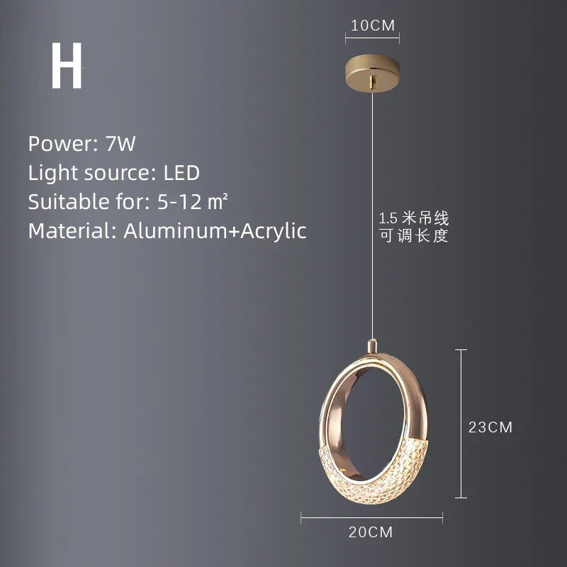 Rotatable LED Pendant Lamp for Modern Indoor Living Room Art Decor Lighting