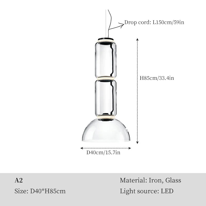 Modern Clear Glass LED Ceiling Chandelier for Living Room & Bar Décor