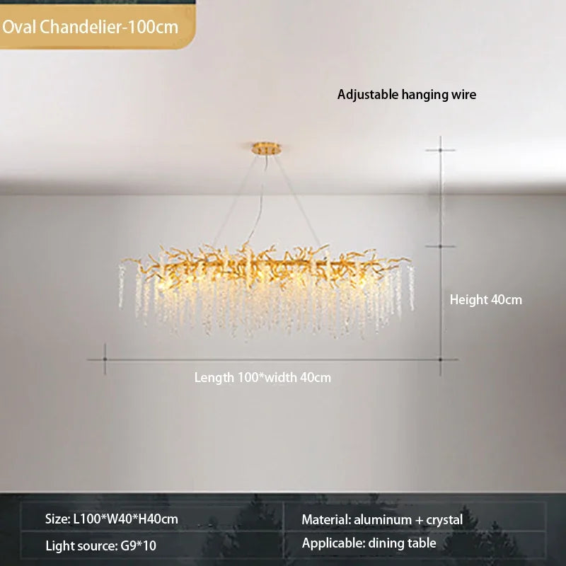 Tassel Crystal Chandelier: Luxury LED Ceiling Pendant for Living, Hotel Hall - Modern Elegance