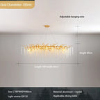 Long Crystal Chandeliers LED Pendant Lamp for Living Hotel Hall Lighting