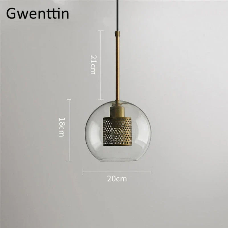Nordic Glass Pendant Light | Modern Kitchen Dining Hanging Lamps | Industrial Loft LED Fixture