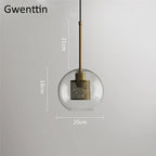 Nordic Glass Pendant Light | Modern Kitchen Dining Hanging Lamps | Industrial Loft LED Fixture