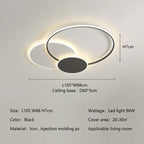 Circles LED Ceiling Lights Modern Minimalism Dimmable Bedroom Lamp Fixtures