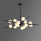 Modern Glass Ball LED Chandelier Gold/Black Pendant Lamp for Living & Dining Spaces