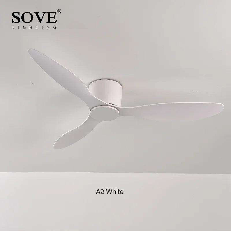 Ultra-Thin 17cm White DC Ceiling Fan Remote Control Simple Design - 220V