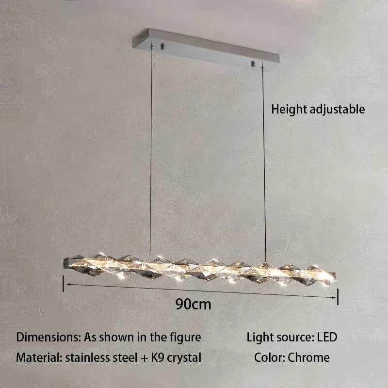 Circle K9 Crystal Pendant Chandelier LED Hall Villa Hanging Light