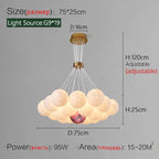 Nordic Moon Chandelier Bubble Ball Living Room Dining Bedroom Lamp